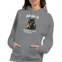 Load image into Gallery viewer, Life Would Be Boring Cat Hoodie | Sport Grey