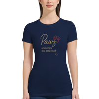 Load image into Gallery viewer, Pawz and Enjoy the Little Stuff T-shirt | Navy