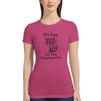 Load image into Gallery viewer, I’m Fine Cat T-Shirt | Berry
