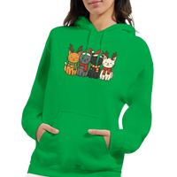 Load image into Gallery viewer, Festive Christmas Cats Hoodie | Irish Green
