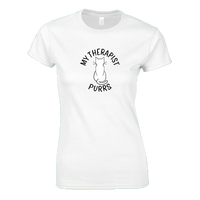 Load image into Gallery viewer, My Therapist's Purrs Women's T-Shirt – Comfortable Cotton Crewneck Tee